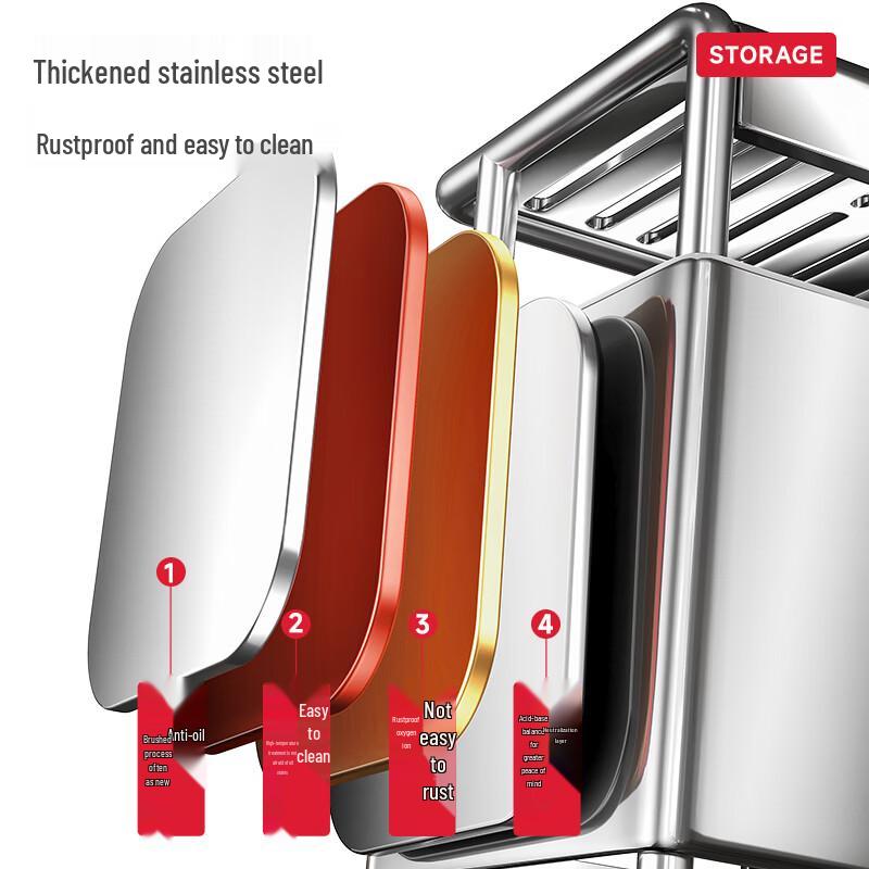 Stainless Steel Kitchen Countertop Knife Holder & Organizer