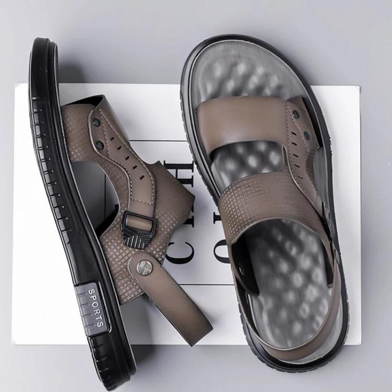 Genuine Leather Man Sandals Soft New Summer Low Price Sale Casual Stylish Barefoot Comfortable Luxury 2025 Shoes for Men