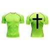 Cross Back Print Compression Shirts for Men Quick Dry Tees Tshirts Tops Gym Workout Running Undershirts Baselayers Rash Guard