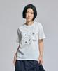 AWESOME STUDIO Flower Patchwork Short Sleeve T-Shirt Ivory