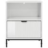Nightstand Set of 2 High Gloss White 49 X 36 X 61 Cm Engineered Wood