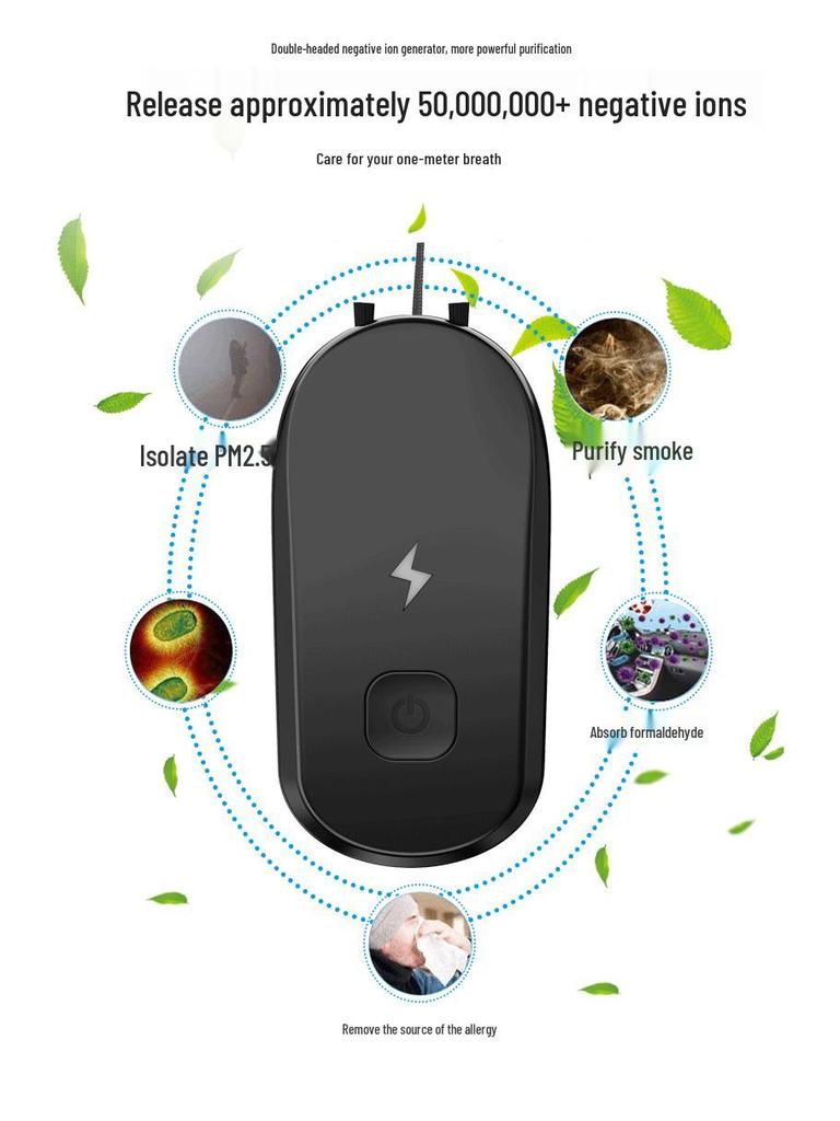 Wearable Mini Negative Ion Air Purifier Necklace
