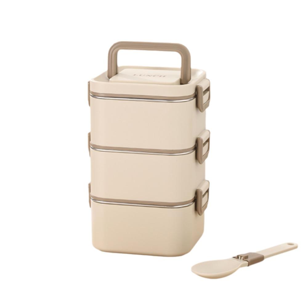 Leakproof Square Lunch Box with Spoon Food Storage Box Portable Lunch Container  Office