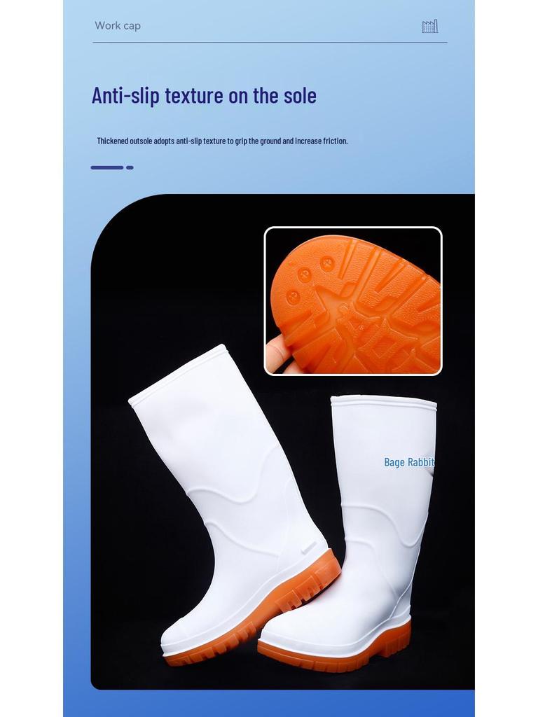 PVC protiskluzové holínky s vysokým svrškem pro venkovní práci