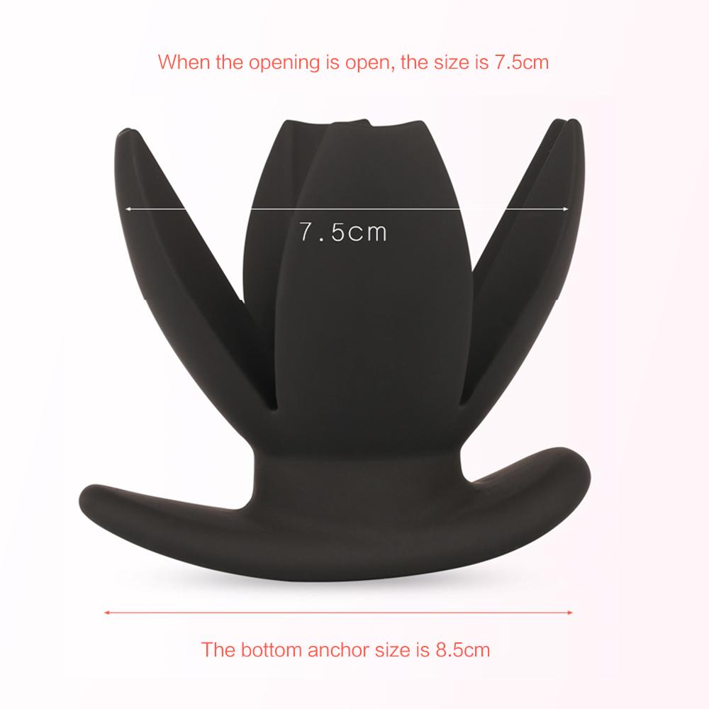 Silicone Anal Dilator Hollow Petal Tunnel Butt Plug Anal Expander Vaginal Speculum Expansion Sounding Anal Adult Sex