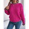 Women's Loose-Fit Sweatshirt New Arrival Casual Colour-Blocked Cable-Knit Long-Sleeved Pullover Women's Knitted Top