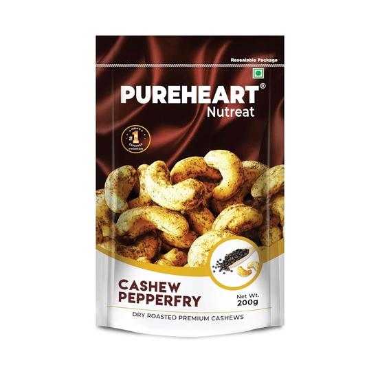 

Pureheart Nutreat Pepperfry Cashews (200 gm) Inspired by Iconic Malabar Dish, Premium Salted Black Pepper Cashew Nuts/Kaju Dry Fruit 200GM