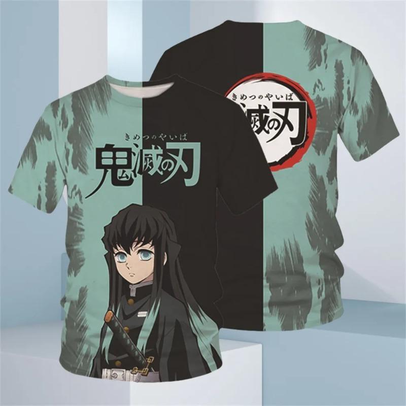 Magliette da Ragazzo per Bambini Anime Demon Slayer Maglietta Cartone Animato Abbigliamento per Bambini Felpa a Maniche Corte Moda Top Abiti Unisex per Bambini