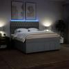 Vidaxl Letto Continentale Con Materasso, Grigio Chiaro, Tessuto, 180X200Cm