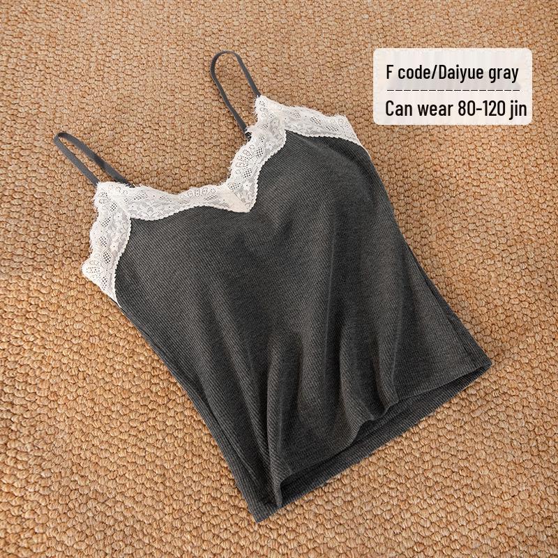 

Жіноча мереживна майка на V-подібному вирізі з вбудованими чашками – Сексуальний топ без рукавів з красивим дизайном спини F [fits 80~120 Jin]