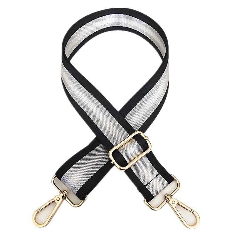 Adjustable 3.8cm Striped Nylon Crossbody Shoulder Strap for Women's Bag Replacement