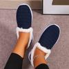 Fashion Trendy Women's Cotton Shoes for Autumn Winter 2025 New Round Headed Mesh Flat Bottom Versatile Comfortable Daily Cotton Shoes