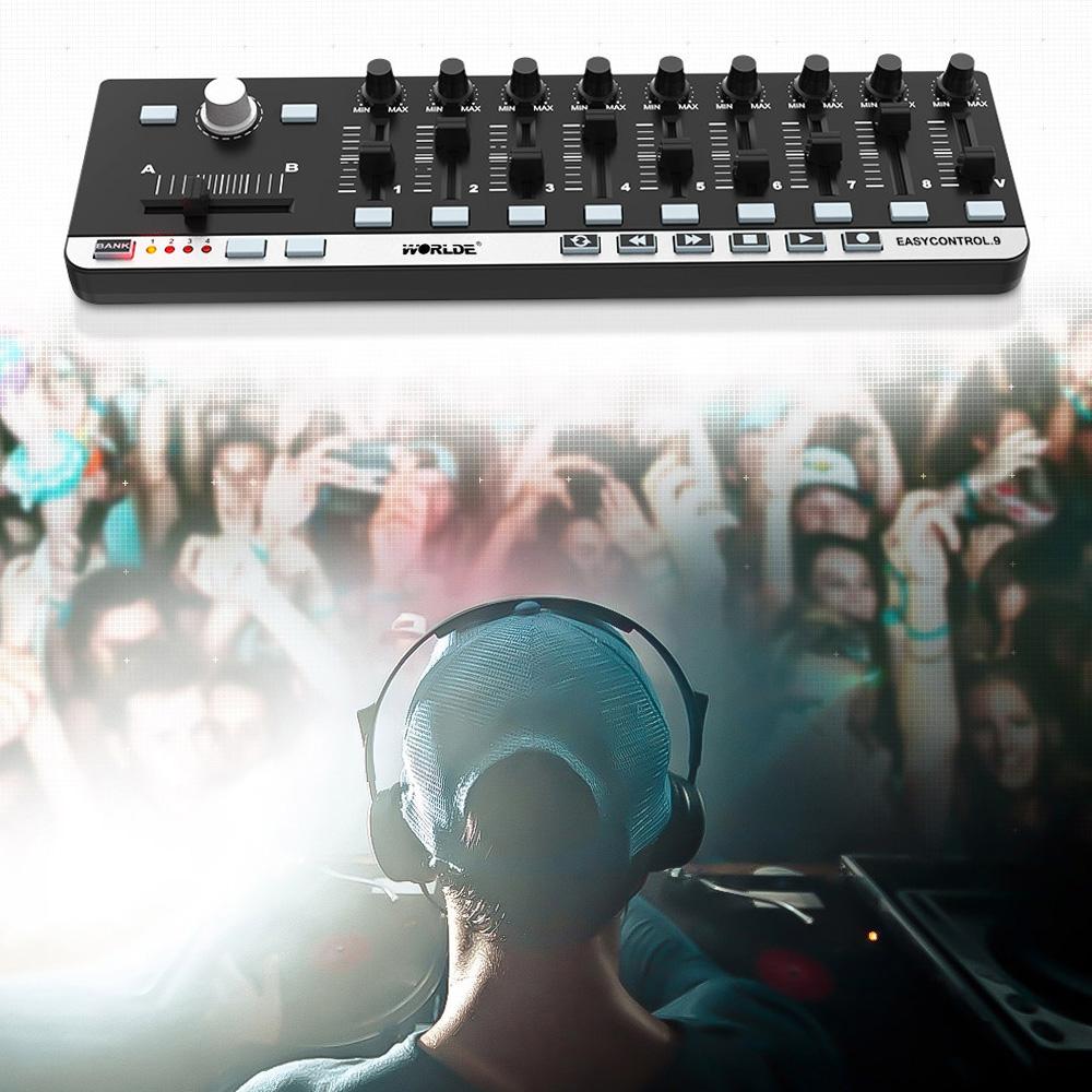 WORLDE EasyControl.9 Portable Mini USB 9 Slim Line Control MIDI Controller