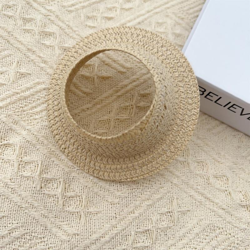 Elegant Woven Doll Accessory 17Cm Open Top Summer Hat Portable For Fashionable Outfit Pairing