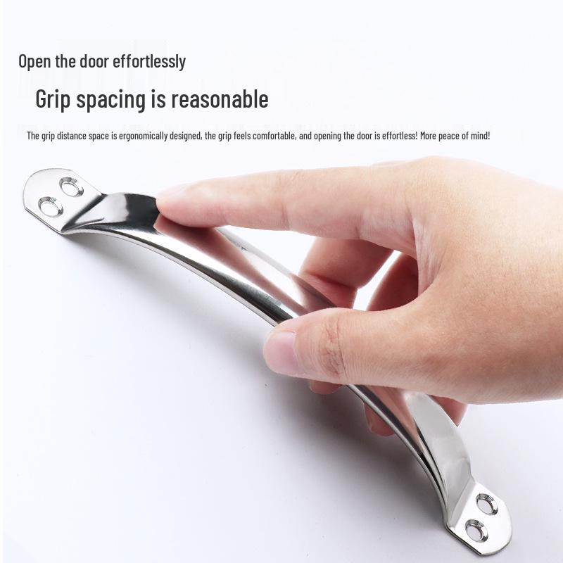 Stainless Steel Curved Pull Handle for Kitchen Cabinets, Wardrobe Doors, and Chopping Boards