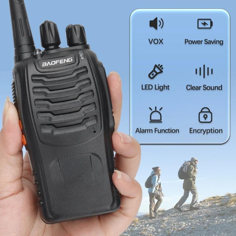 2pcs Baofeng BF 888S Pro Walkie Talkie Dual Band Portable Long Range UHF 400-470MHz Portable Ham Two Way Radio for Hunting