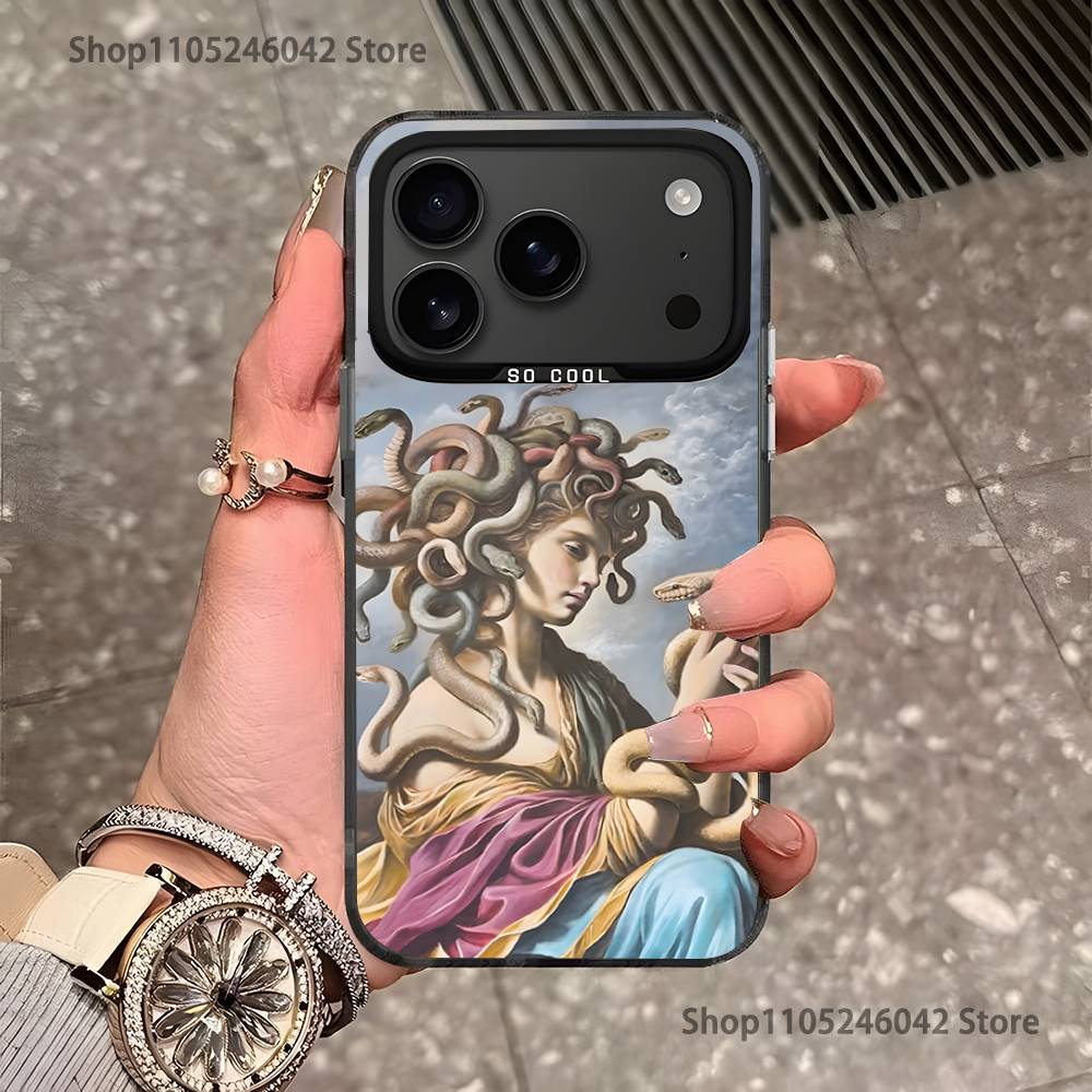 Medusa Greek Mythology Look At Me For Black Candy Matte Cover iPhone 17,16,15,14,13,12,11,Mini,Pro,E,SE4,XS,MAX