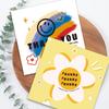 Cartoon Thank You Card Square - Handwritten Festival Greeting Card Gift Packaging Decoration