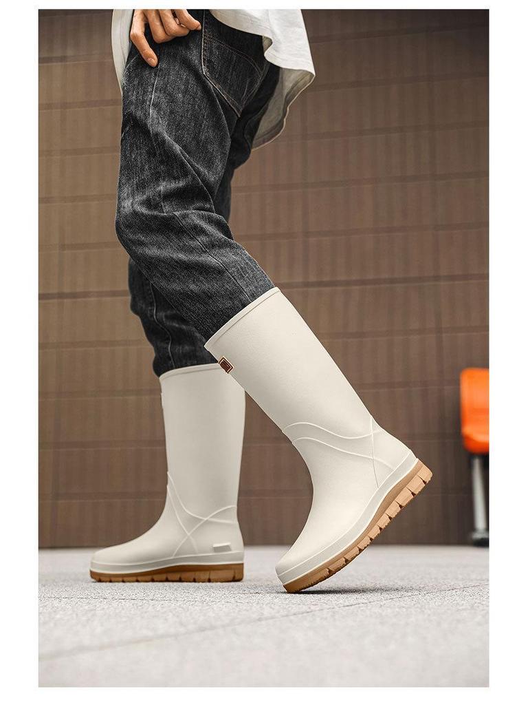 Herren High-Top Wasserdichte Rutschfeste Arbeitsstiefel: Strapazierfähige Gummistiefel für Angeln und Bauwesen