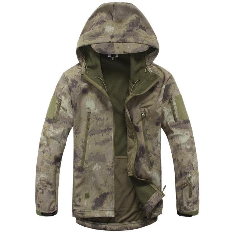 Giacca In Pile Militare Uomo - Calda Tattica Antivento Con Cerniera E Tasca A Marsupio, Per Escursionismo E Pesca