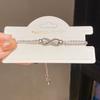 Feminine Jewelry Bracelet With Zircon Cross Bow Pendant For Elegant Office Wear