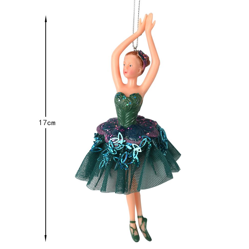 Christmas Ornaments Stree Decoration Girl Bithday Gift Xmas Plastic Hanging Decoration Dancing Silver Tutu Ballerina Christmas Gifts