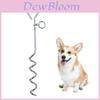 Outdoor Zinc Chrome Dog Stake With Retractable Leash For Pet Training And Yard Safety