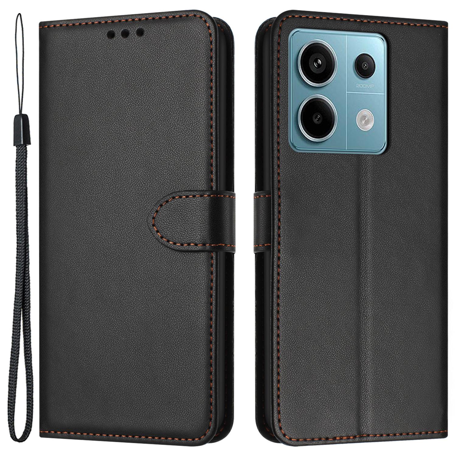 

For Xiaomi Redmi Note 13 Pro 5G/Poco X6 5G Wallet Case Leather Stand Phone Cover Black
