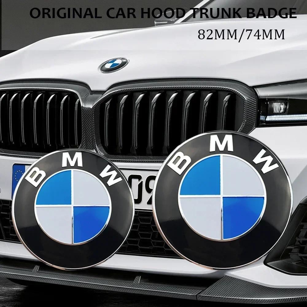 BAAY1 New 2025 1pcs 82mm 74mm Car Emblem Badge Hood Front Rear Trunk Logo for Bmw E46 E39 E38 E90 E60 Z3 Z4 X3 X5 X6 51148132375 Bmw E