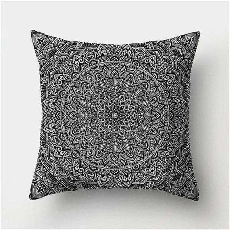 Luxurious Boho Mandala Flower Square Pillow Case Enhances Any Home Or Car Decor