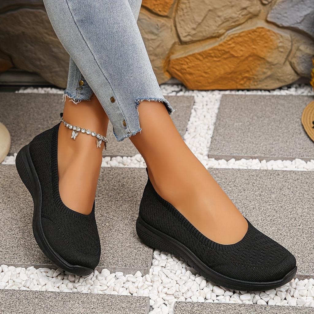 Damers Slip-on Sneakers: Mjukt, Andningsaktivt Tyg + Platt Halkfri Sula Perfekt för Vardagsbruk, Stadspromenader, Lätt Aktivitet. Snygg, Praktisk,