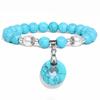 New Blue Turquoises Stone Bracelet Fashion Bohemian Green Blue Turquois Charm Bangle Handmade Healing Energy Jewelry Gift