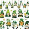 10 Pcs St Patrick S Day Faceless Leprechaun Hanging Decorations Unique 2D Flat Wooden Ornaments for Home Party Festival