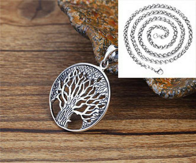 Retro Tree of Life Pendant Necklace: Trendy Unisex Fashion, Punk Hip Hop Style, Hollow-out Design.