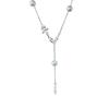 [Flower Pendant Dew] French retro atmosphere flower imitation pearl necklace light luxury temperament long versatile necklace