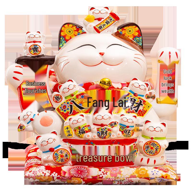 Lucky Cat 2025 Model: Automatic Waving Hand Ornament for Business Prosperity and Home Decor