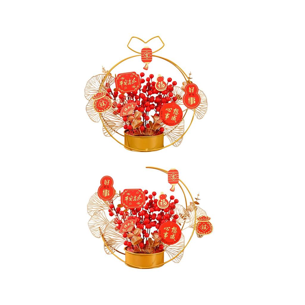 Flower Basket Ornament Artificial Potted for Cabinet Shelf Restaurant