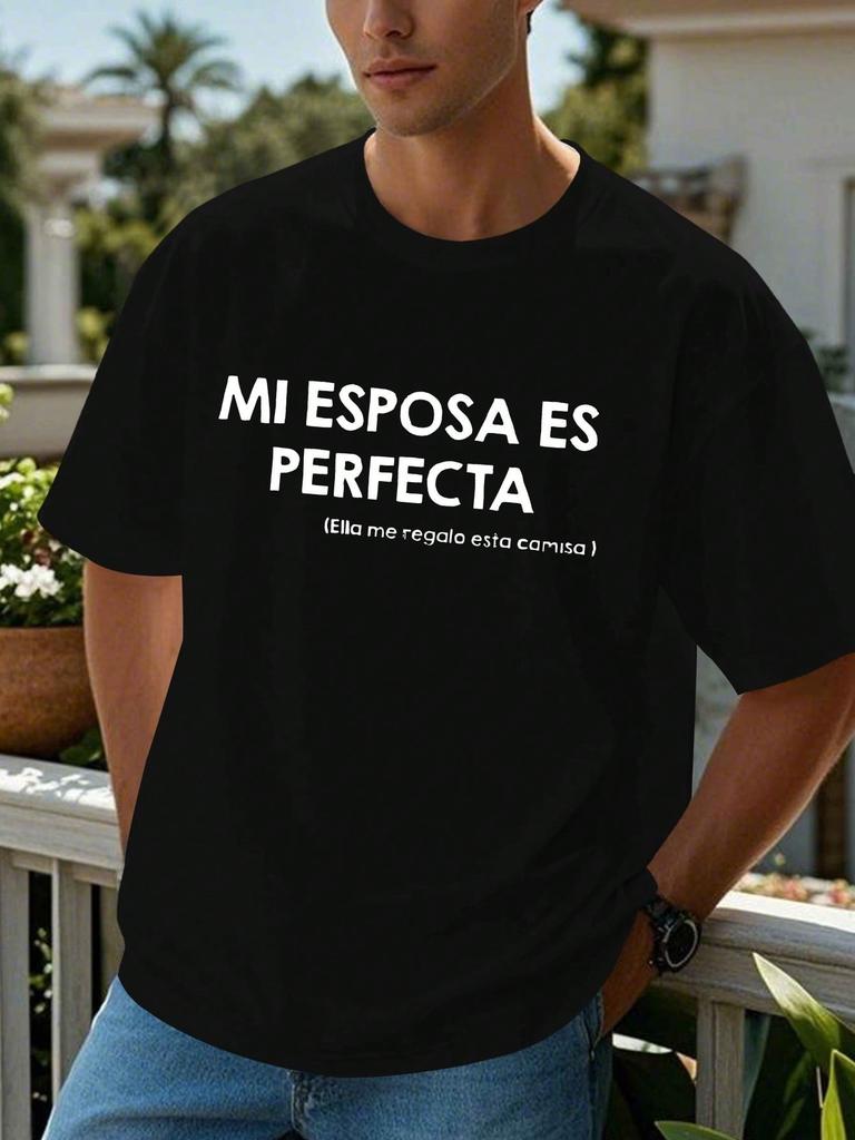 Summer Wardrobe Mens Im Perfect Spanish Quote T Shirt  Casual Black Short Sleeve Crewneck Machine Washable Summer Top