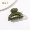 HFYJ Hollow Small Size 4cm Square Hair Claws Acrylic Jelly Color Hairpin Shark Crab Hair Clip Claw Hair Accessories for Women