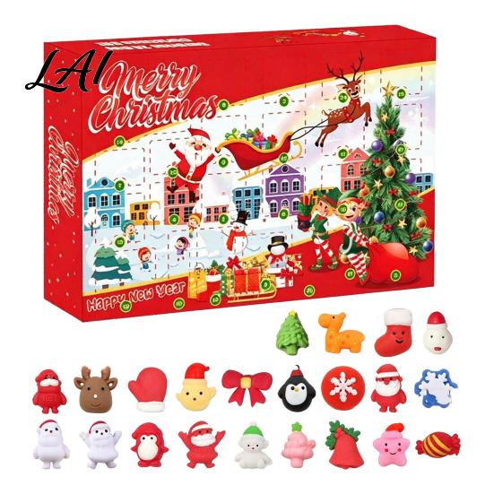 Christmas Advent Calendar Merry Calendar with 24 Stress Relief Squeeze Toys Toys Days Xmas Countdown Box Holiday Party Gift