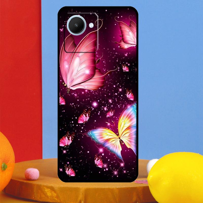 Black Beautiful Butterfly For Realme 15 Pro 10 11 12 13 14 Pro Plus GT6 GT7 C61 C67 C63 C71 C55 C51 C65 C53 C75 Case