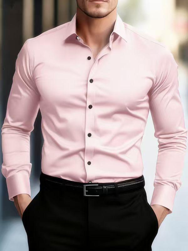 Men's Korean Style Slim-Fit Long-Sleeved Professional Shirt - Non-Iron, Handsome Formal Wear