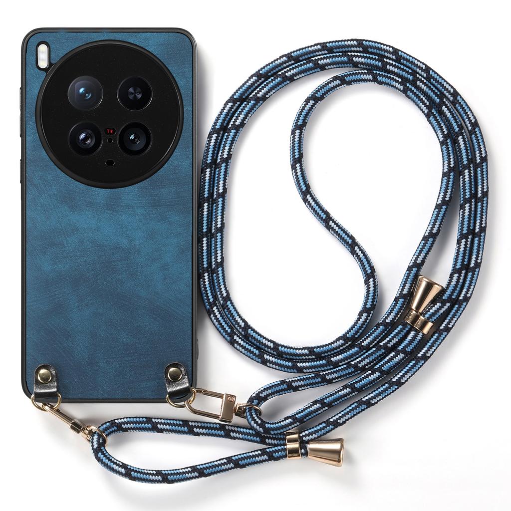 For Vivo X200 Ultra 5G Retro Leather Phone Back Cover with Adjustable Strap