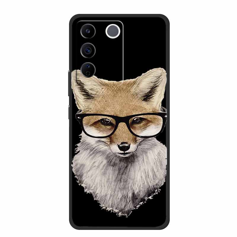 For Vivo V27e Case Cute Cartoon Cat Black Silicone Soft Phone Case For Vivo V27 Pro V27e Back Cover Cases V 27 E Pro Funda Coque