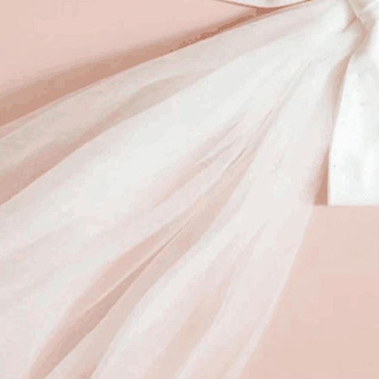 Netz-Kopfschmuck mit Spitzenbesatz, leichter, atmungsaktiver Stoff, Damen-Stirnband, Schleier, Braut, weiße Schleife, Doppelschleier