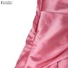 ZANZEA Women V-Neck Summer Casual Short Sleeve Dress