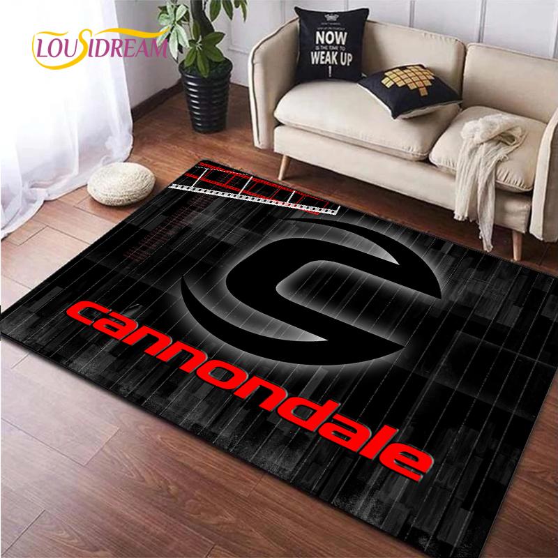 Tappeto con logo di bicicletta per Soggiorno Camera da letto Tappeti Cucina Bambini Porta Tappetino Antiscivolo Regalo di compleanno Oggetti di scena fotografici Alfombra Tappeto