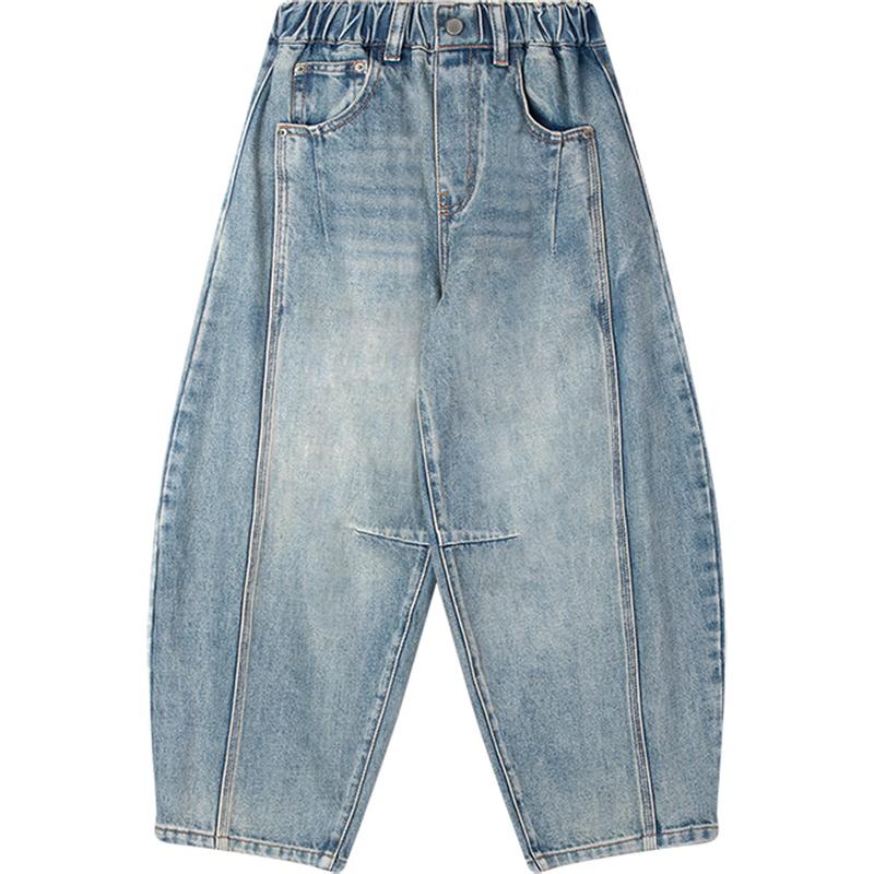 Mucmukn Kids  Retro Loose Curved-Leg Denim Jeans 160CM