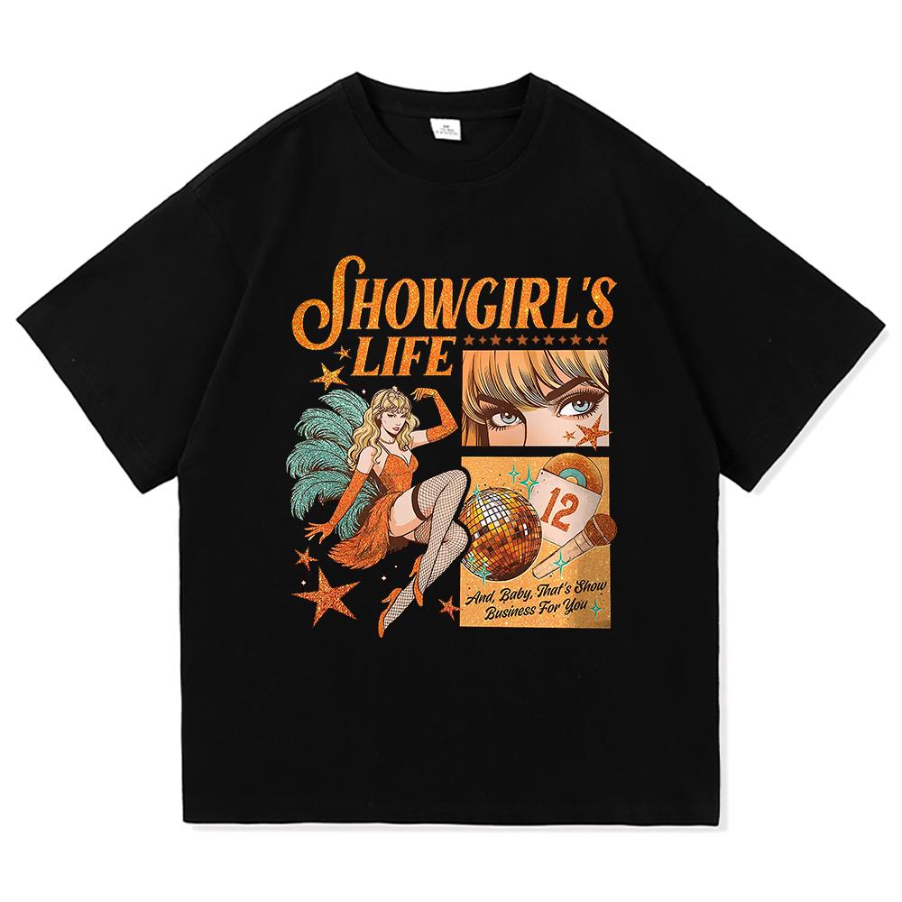 New Album The Life of A Showgirl T Shirt Fashion UnisexWomen Aesthetic TS TShirt Unisex High Quality Vintage Cotton Tees Shirts