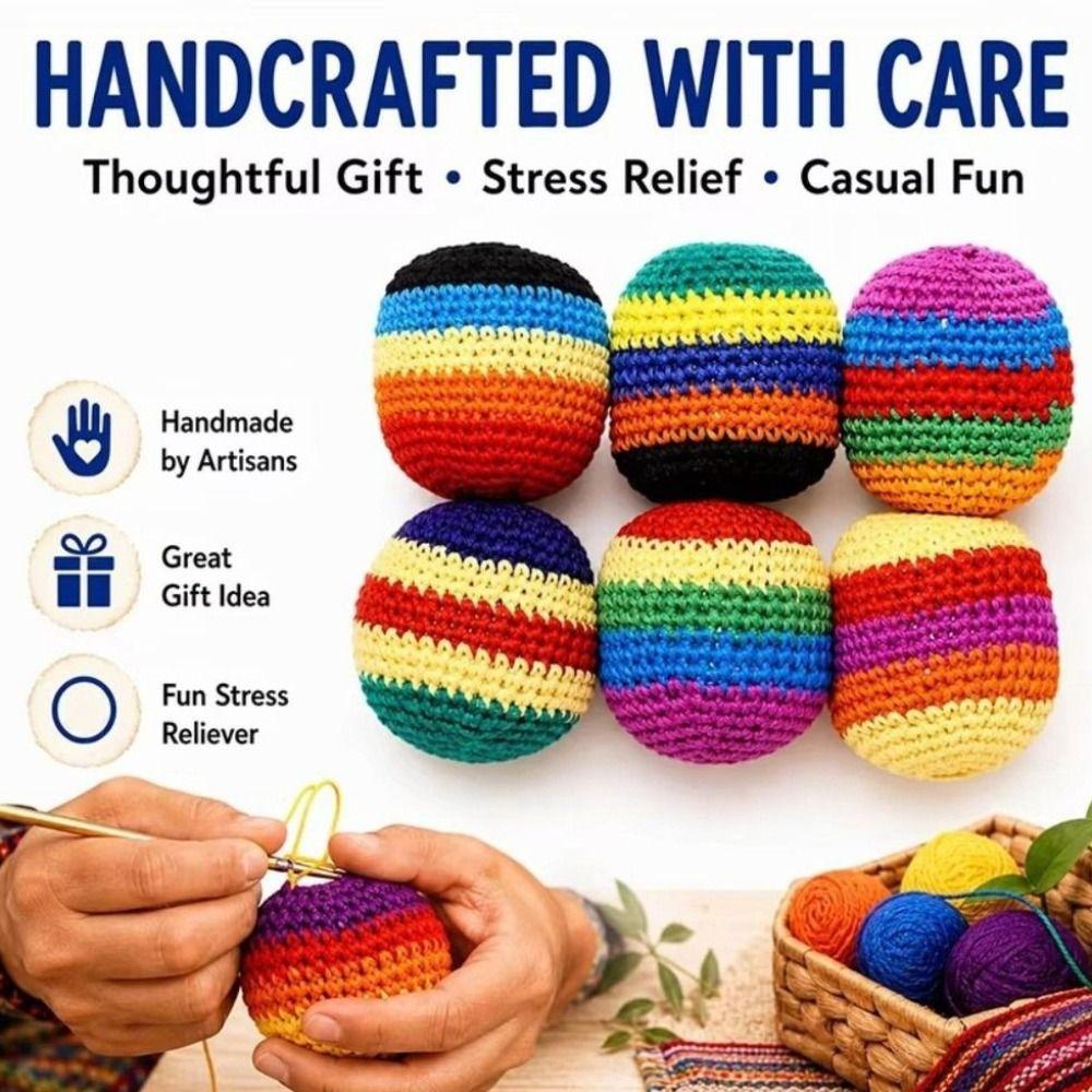 6/12/24Pcs Colorful Footbag Sacks Funny Kids Outdoor Toy Random Color Soft Juggling Balls  Beginner